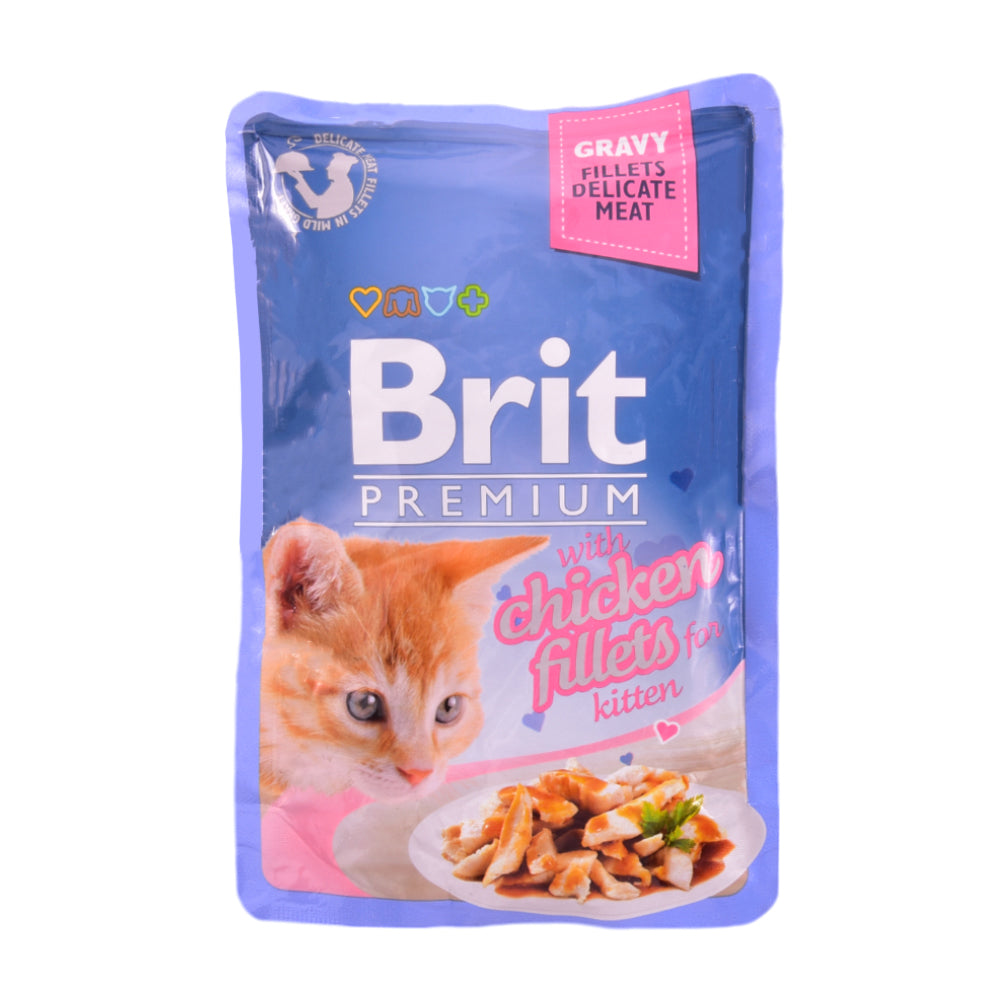 BRIT CAT FOOD PREMIUM GRAVY CHICKEN FILLETS KITTEN 85 GM Default Title - MamasJan Grocery Nonfood