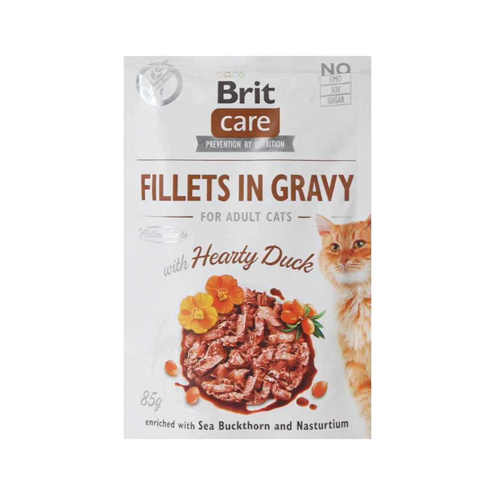 BRIT CARE CAT FOOD FILLETS IN GRAVY HEARTY DUCK 85 GM Default Title - MamasJan Grocery Nonfood