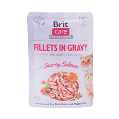 BRIT CARE CAT FOOD FILLETS IN GRAVY SAVORY SALMON 85 GM Default Title - MamasJan Grocery Nonfood