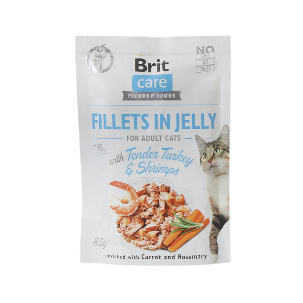 BRIT CARE CAT FOOD FILLETS JELLY TENDER TURKEY & SHRIMPS 85 Default Title - MamasJan Grocery Nonfood