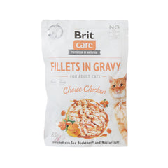 BRIT CARE CAT FOOD FILLETS IN GRAVY CHOICE CHICKEN 85 GM Default Title - MamasJan Grocery Nonfood