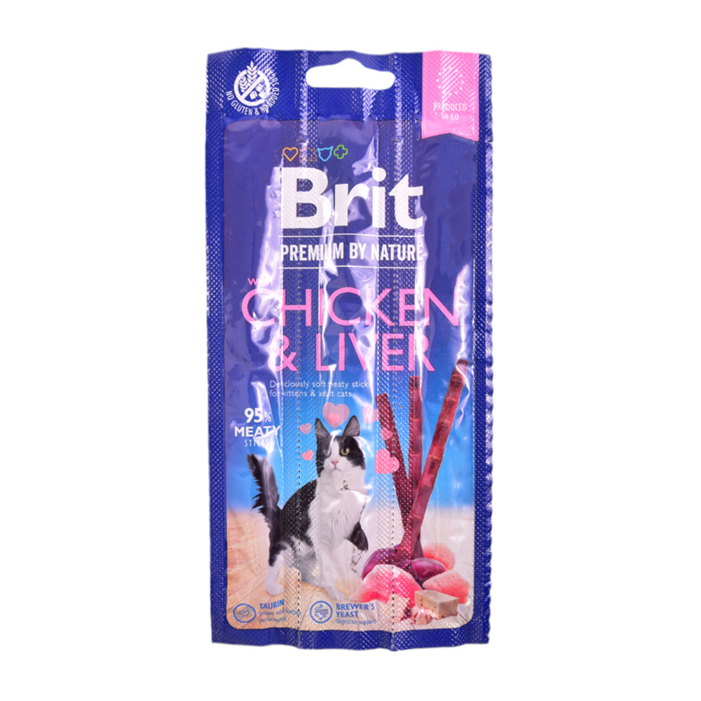 BRIT PREMIUM CAT FOOD STICK 3S CHICKEN & LIVER 3X5 GM Default Title - MamasJan Grocery Nonfood