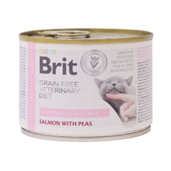 BRIT CARE CAT FOOD TIN HYPOALLERGENIC SALMON WITH PEAS 200 G Default Title - MamasJan Pet Essentials