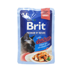 BRIT PREMIUM CAT POUCHES GRAVY WITH CHICKEN FOR STERILISED 8 Default Title - MamasJan Pet Care
