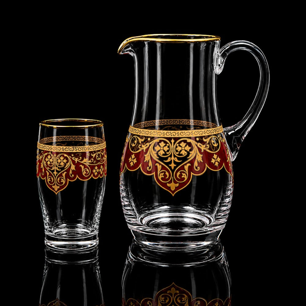 WATER SET 7PC CANBA SULTAN RED 10012 Default Title - MamasJan Crockery
