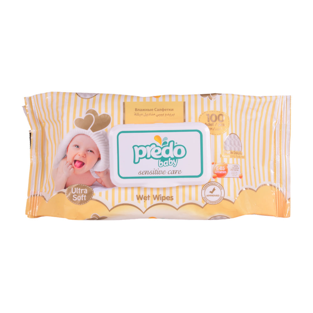 PREDO BABY WET WIPES SENSITIVE CARE ULTRA SOFT 100 PC Default Title - MamasJan Grocery Nonfood