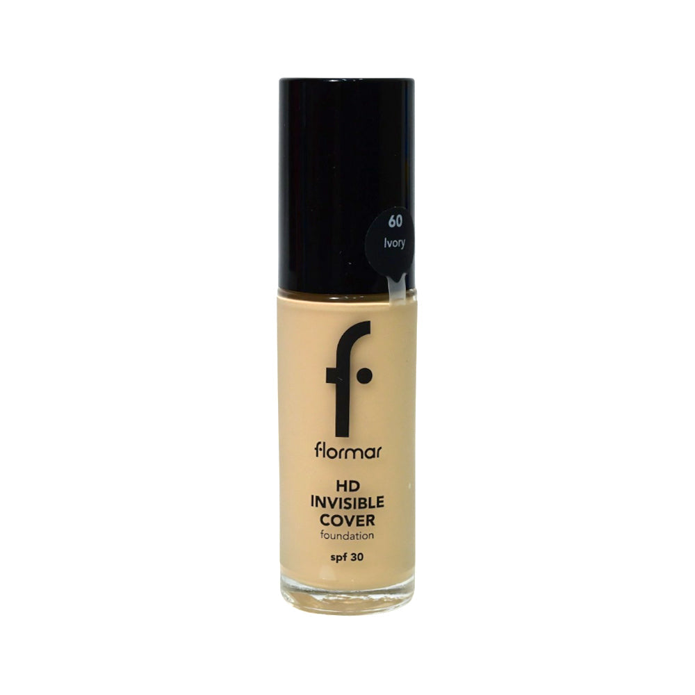 FLORMAR INVISIBLE COVER HD FOUNDATION IVORY 60 PC Default Title - MamasJan Makeup