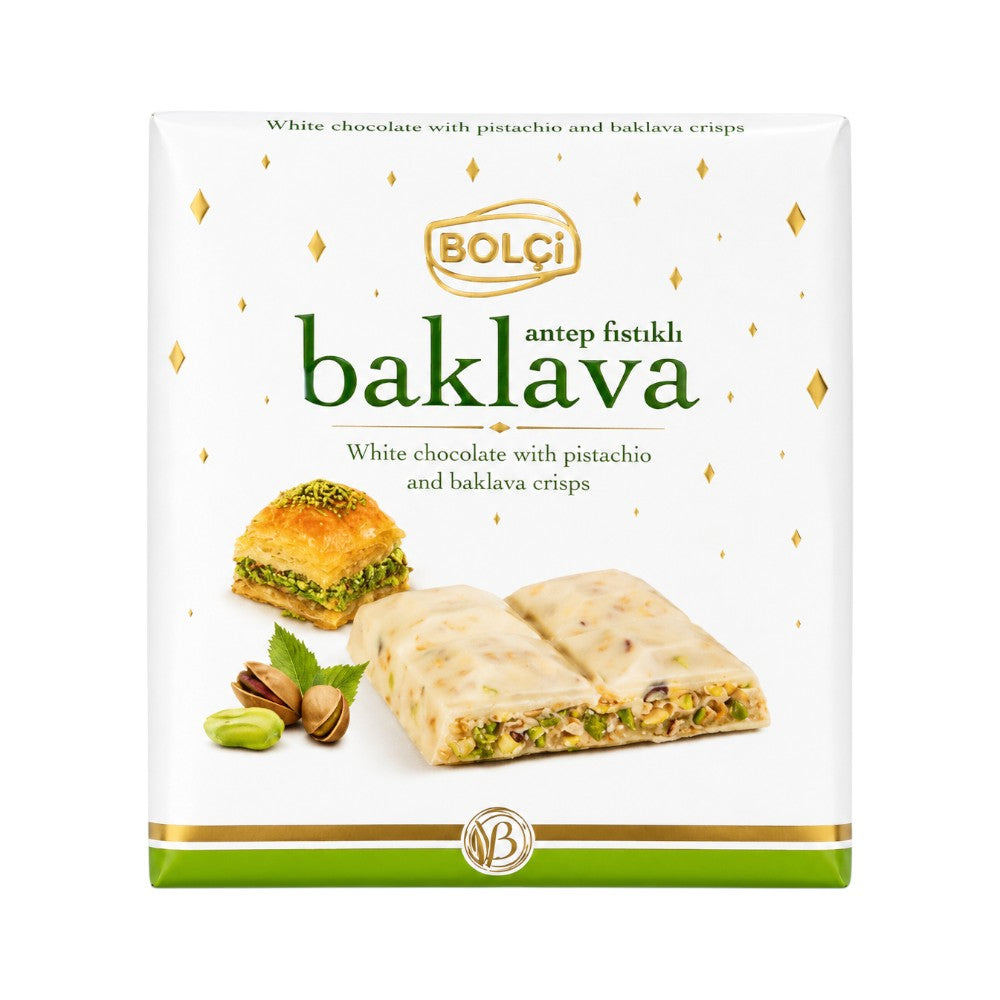 BOLCI WHITE CHOCOLATE WITH PISTACHIO & BAKLAVA CRISPS 70 GM Default Title - MamasJan Grocery Food