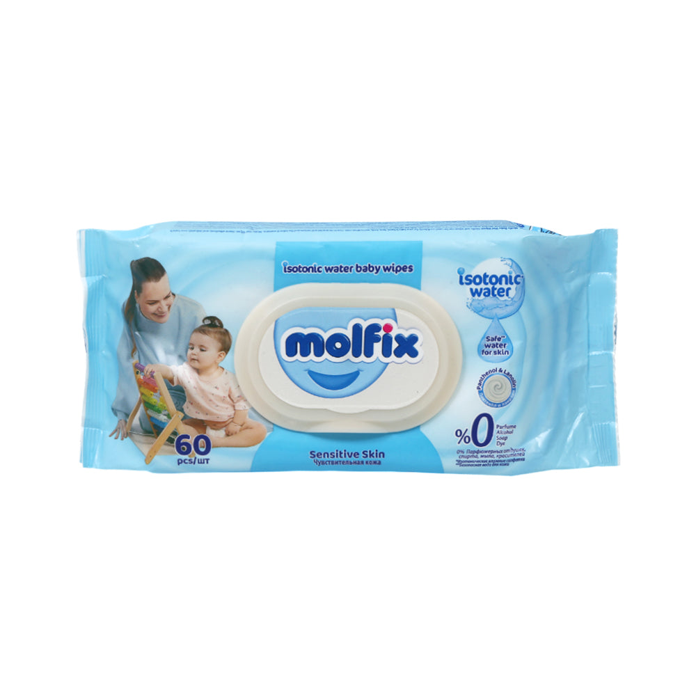 MOLFIX ISOTONIC WATER SENSITIVE SKIN WIPES 60 PCS Default Title - MamasJan Grocery Nonfood