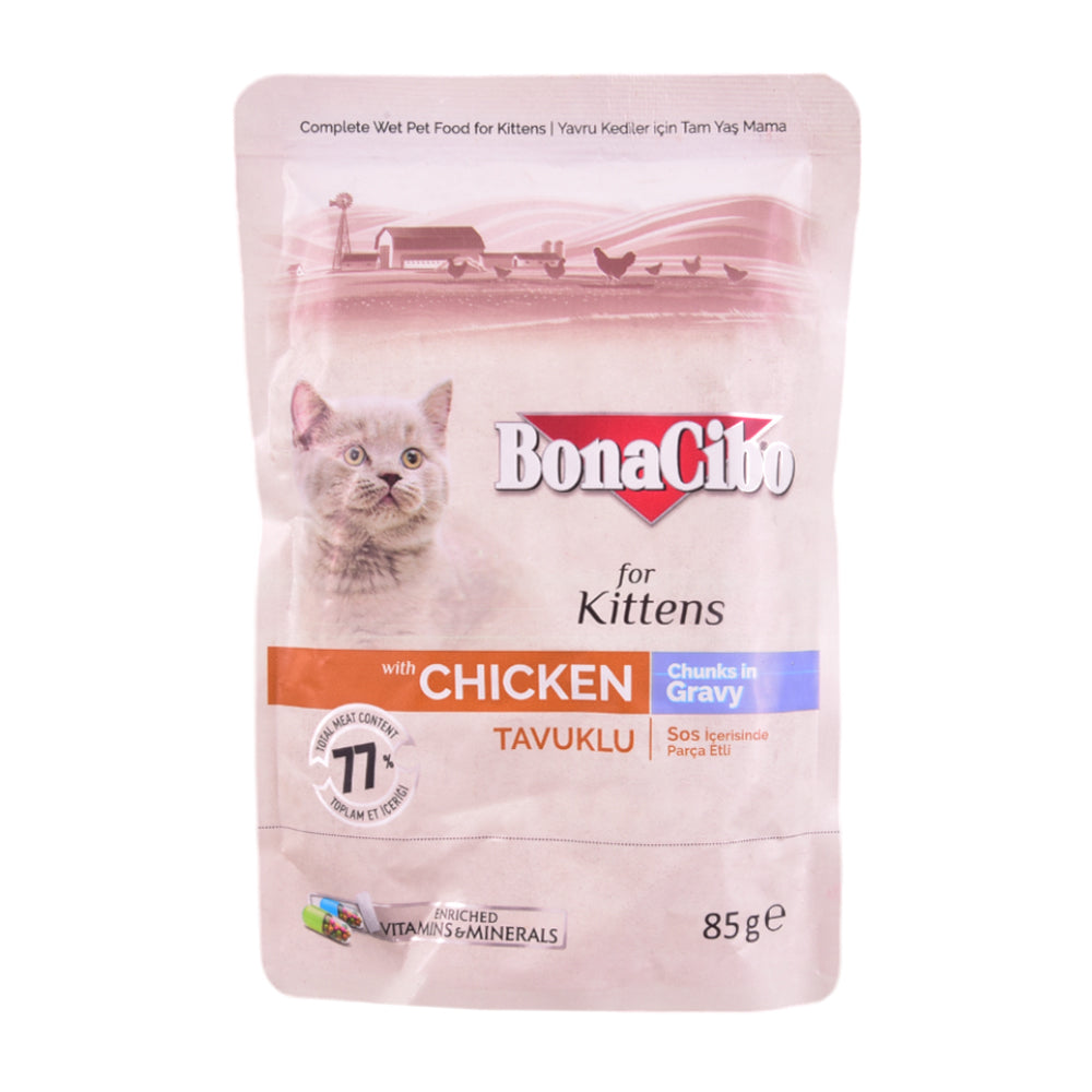BONACIBO POUCH - WET KITTEN FOOD CIG - CHICKEN 85 GM Default Title - MamasJan Grocery Nonfood