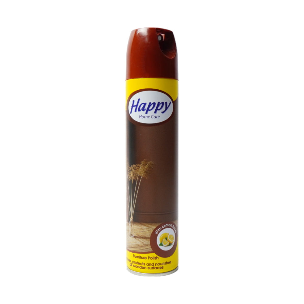 HAPPY HOME CARE CLEANER FURNITURE POLISH LEMON SCENT 300 ML Default Title - MamasJan Grocery Nonfood