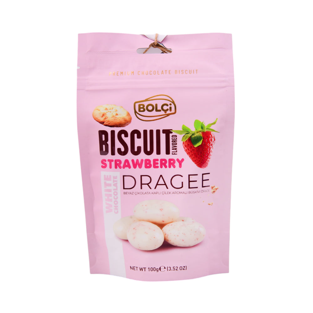 BOLCI WHITE CHOCOLATE BISCUIT STRAWBERRY DK152 100 GM Default Title - MamasJan GroceryFoods