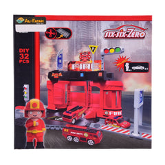 660-A81 FIRE RESCUE PARKING SET Default Title - MamasJan Toys