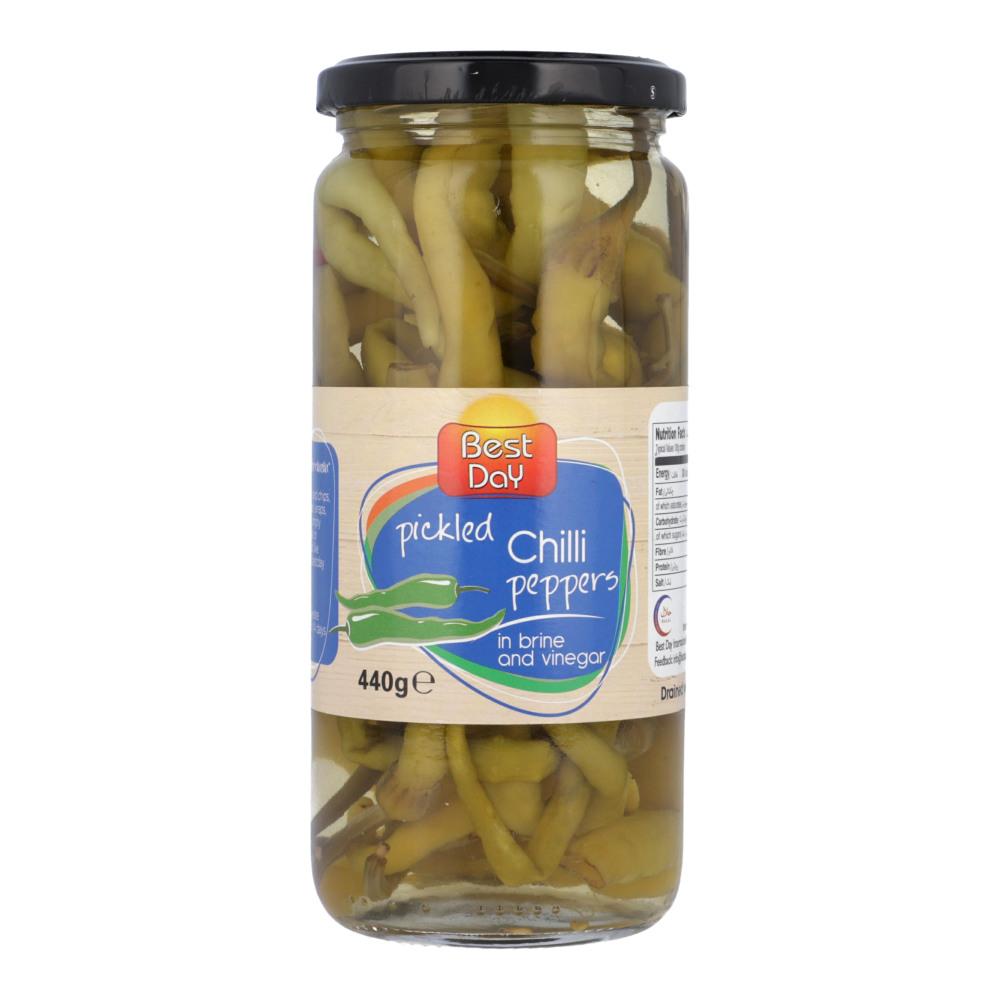 BEST DAY PICKLED CHILLI PEPPERS IN BRINE AND VINEGAR 440 GM Default Title - MamasJan Grocery