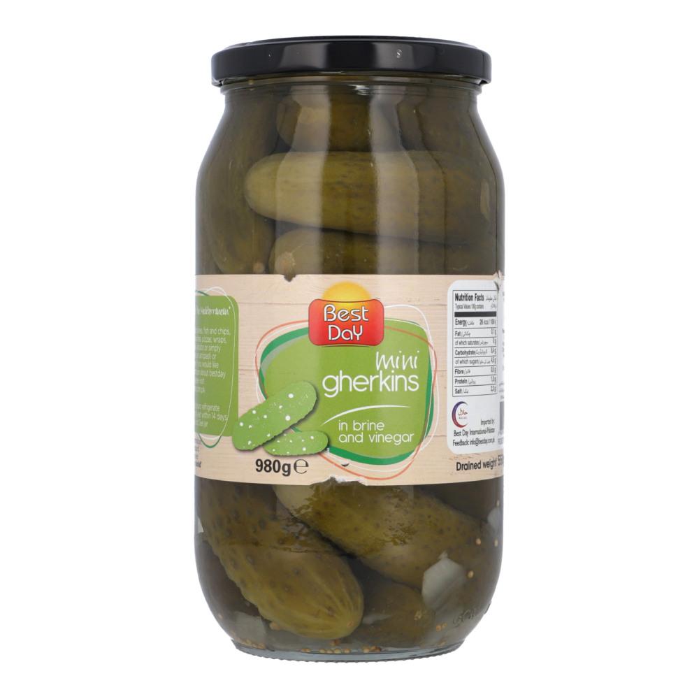 BEST DAY PICKLE MINI GHERKINS IN BRINE AND VINEGAR 980 GM Default Title - MamasJan Grocery