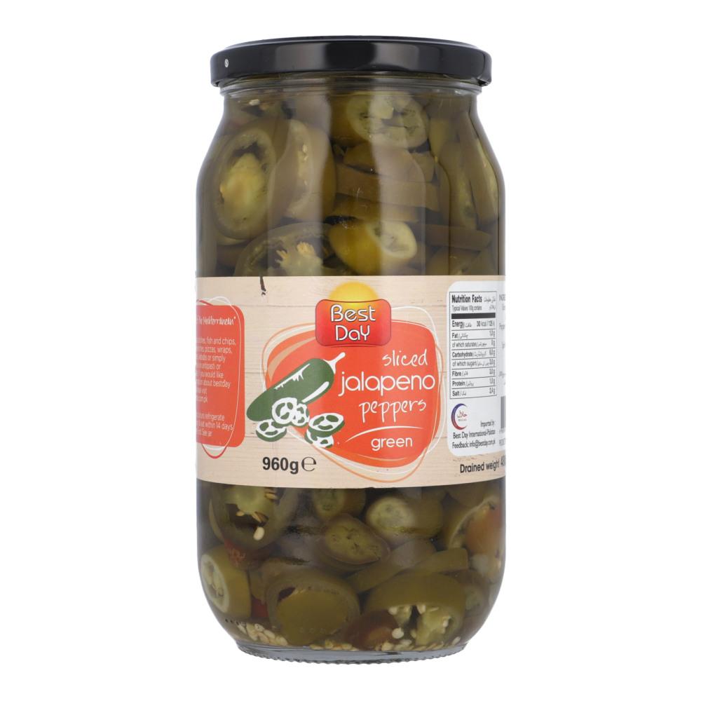 BEST DAY PICKLE JALAPENO PEPPERS GREEN SLICED 960 GM Default Title - MamasJan Grocery
