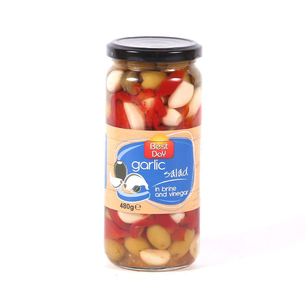 BEST DAY PICKLED GARLIC SALAD IN BRINE AND VINEGAR 480 GM Default Title - MamasJan Grocery