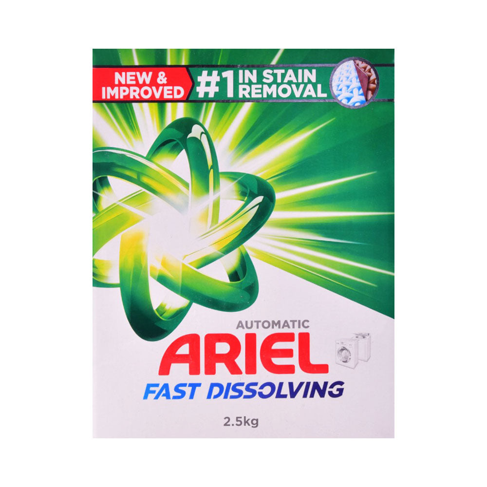 ARIEL WASING POWDER AUTOMATIC FAST DISSOLVING GREEN 2.5 KG Default Title - MamasJan Grocery Nonfood