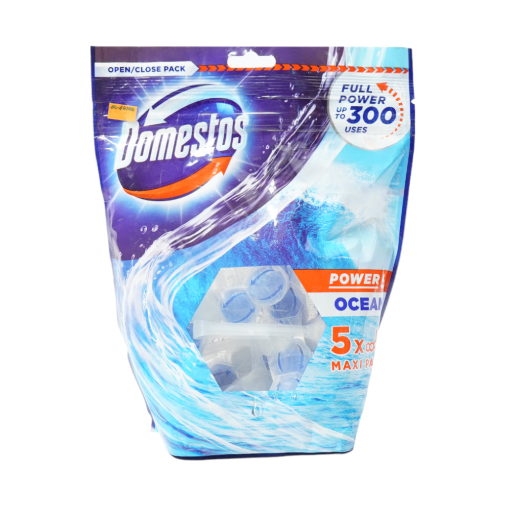 DOMESTOS AIR FRESHNER BLOCK POWER 5 OCEAN POUCH 5X55 GM Default Title - MamasJan Grocery Nonfood