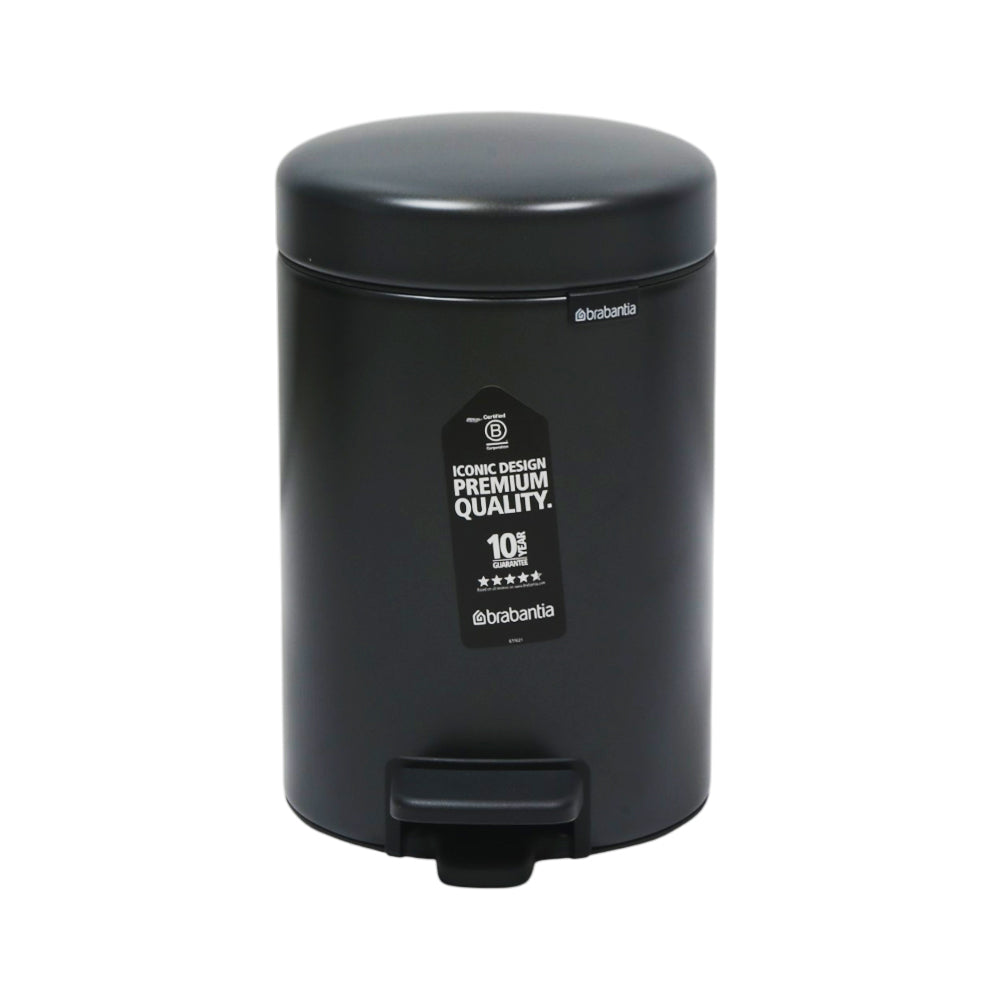 DUST BIN BRABANTIA 3 LTR 233449 CONFIDENT GREY Default Title - MamasJan Crockery