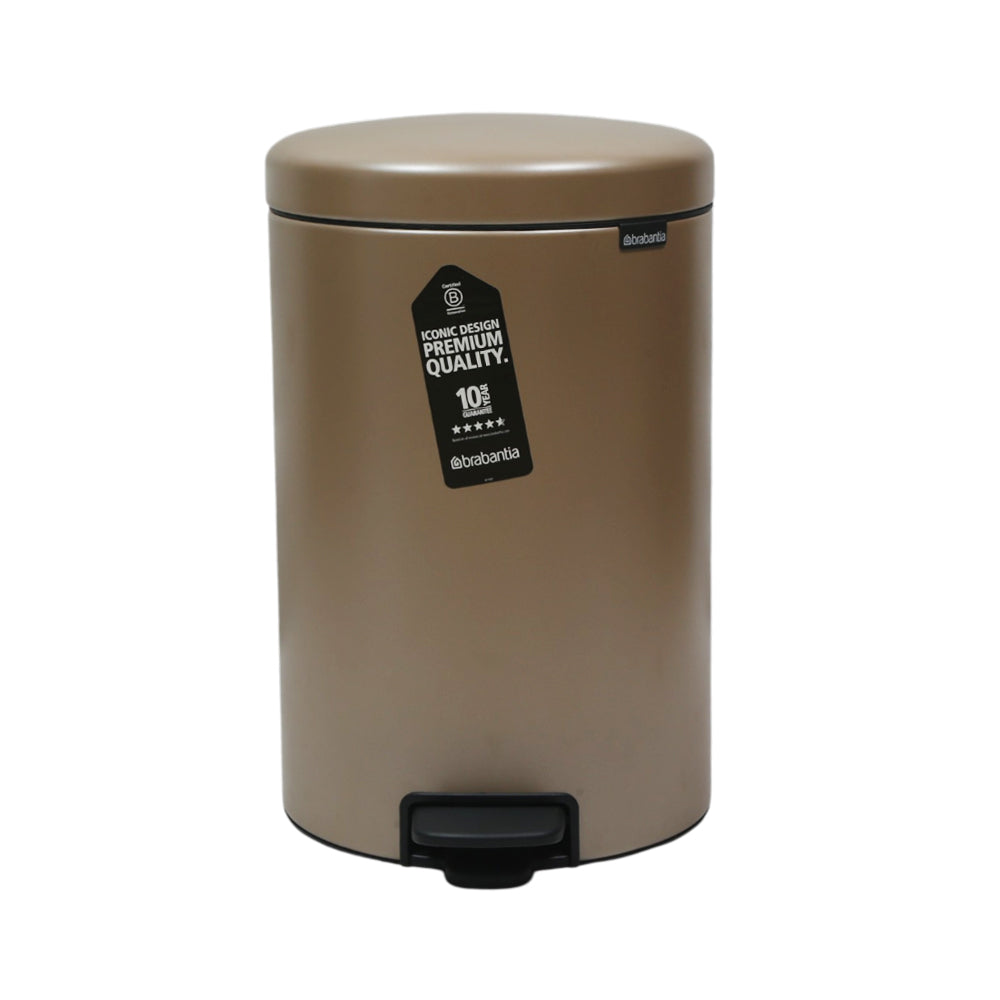 DUST BIN BRABANTIA 20 LTR 304460 METALLIC GOLD Default Title - MamasJan Crockery