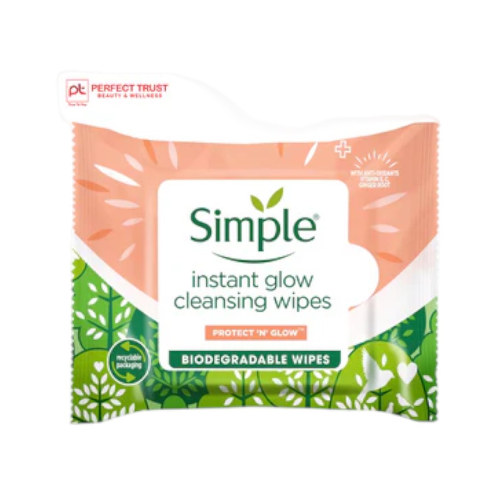 SIMPLE INSTANT GLOW CLEANSING WIPES 20PC Default Title - MamasJan skincare