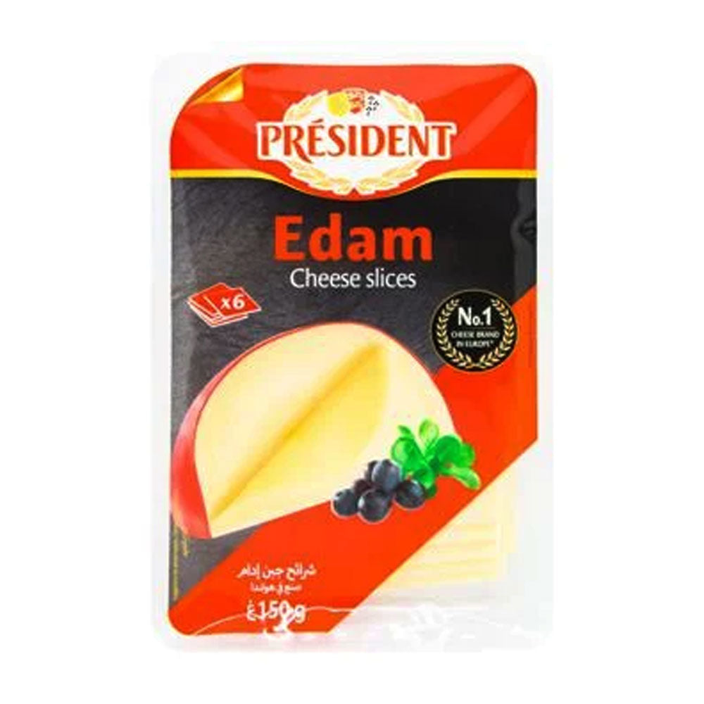 PRESIDENT EDAM CHEESE SLICES 150G Default Title - MamasJan GroceryFoods