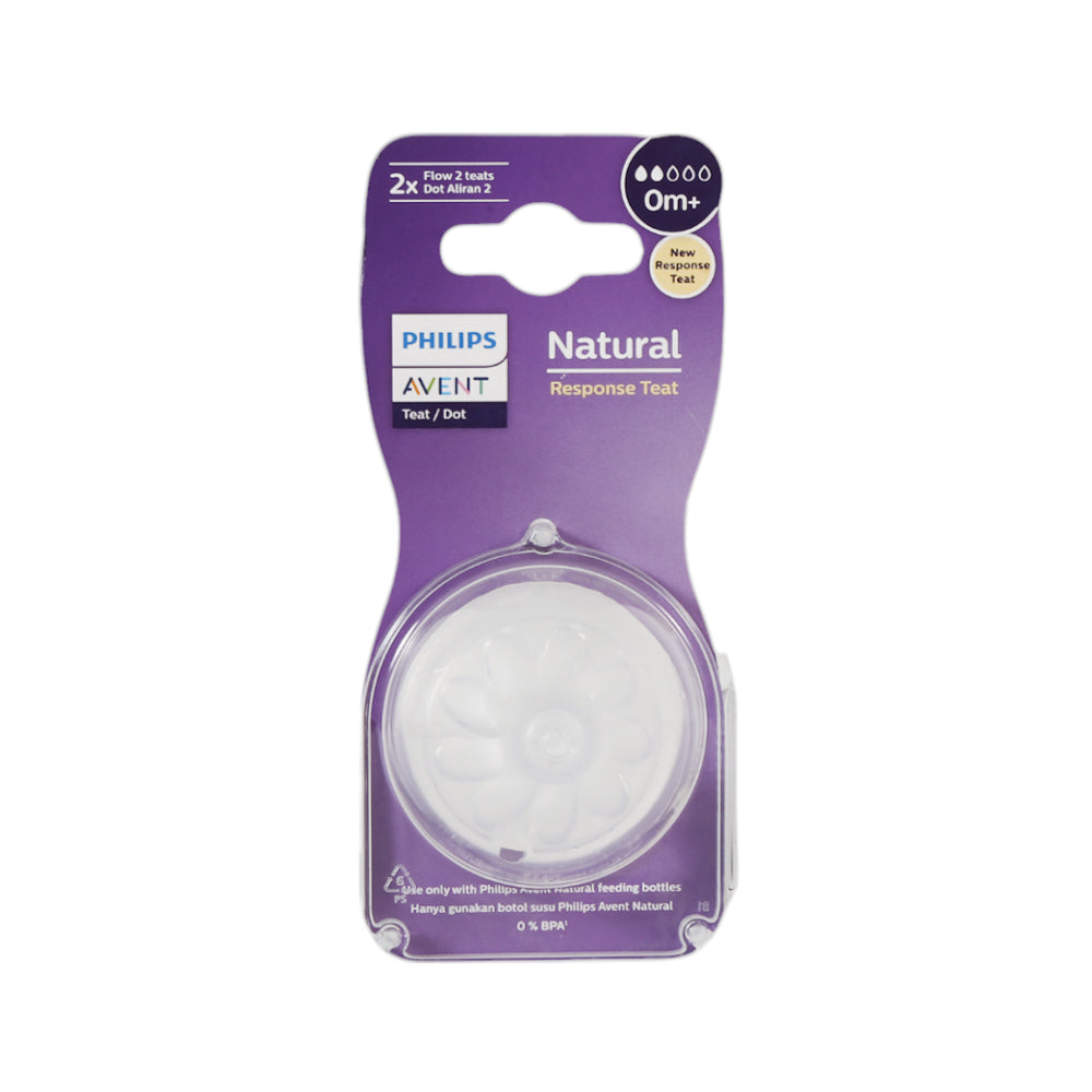 PHILIPS AVENT TEATS FLOW 2 SLOW NATURAL 0M+ 2PC SCY962/02 Default Title - MamasJan Grocery Nonfood