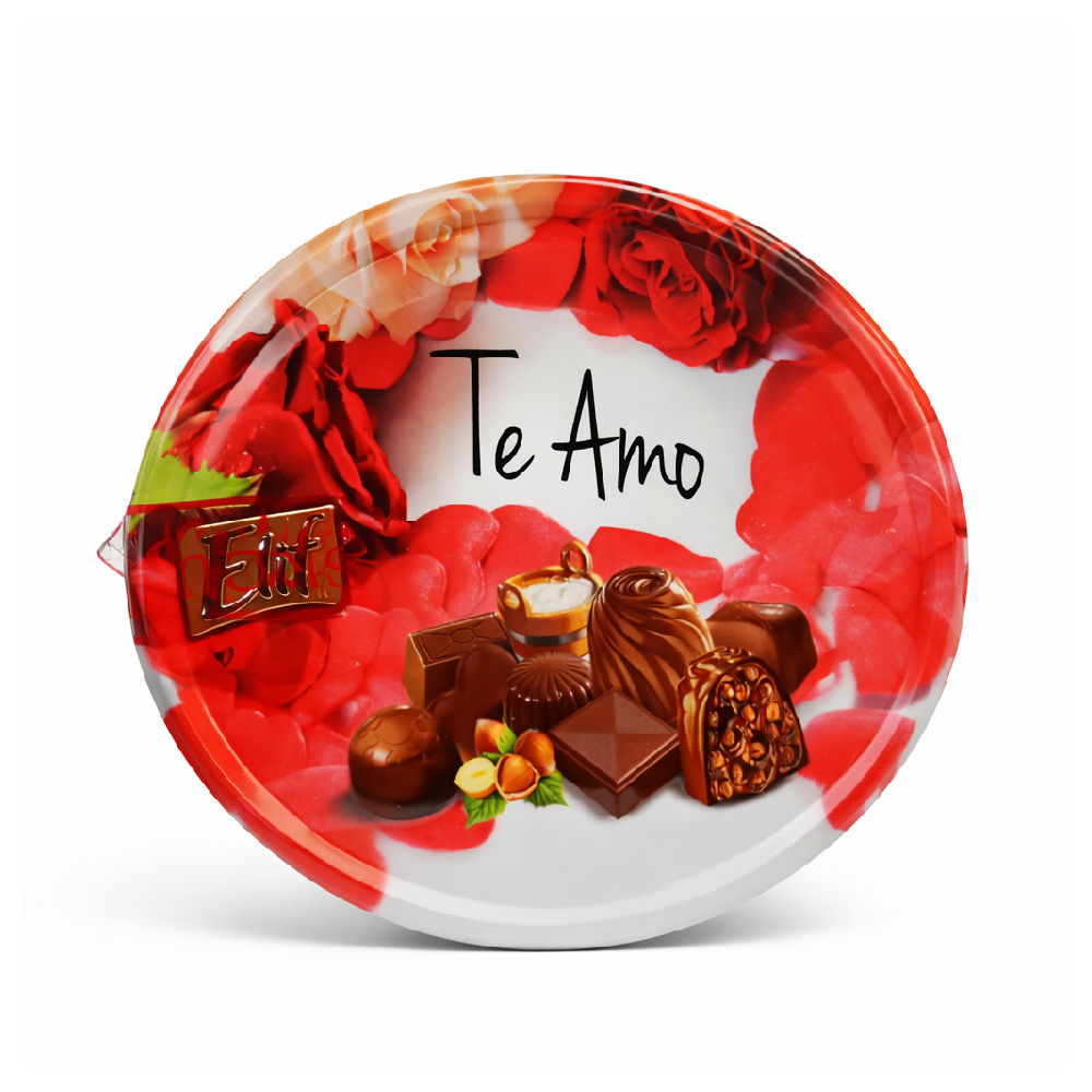 ELIF CHOCOLATE TE AMO CREAM & CRISPY RICE FILLED TIN 150 GM Default Title - MamasJan Grocery Food