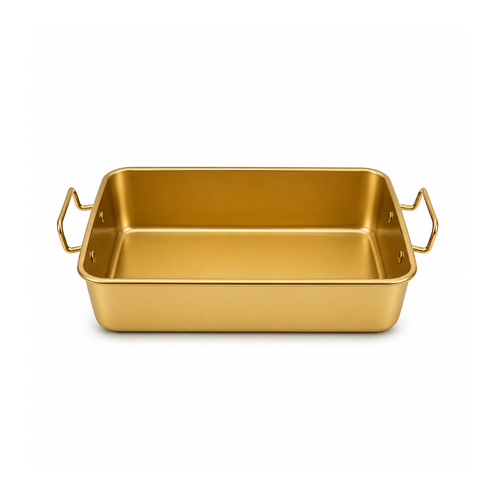 TRAY STEEL GOLDEN 25CM 25-25 Default Title - MamasJan Crockery