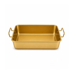 TRAY STEEL GOLDEN 25CM 25-25 Default Title - MamasJan Crockery