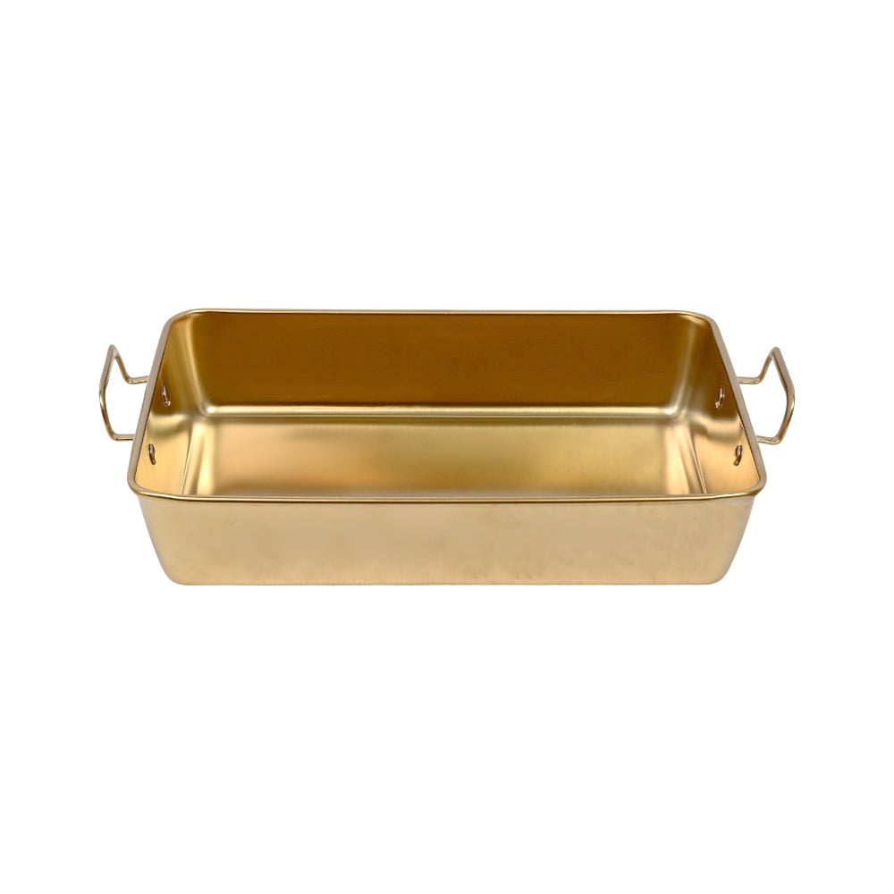 TRAY STEEL GOLDEN 30CM 25-26 Default Title - MamasJan Crockery