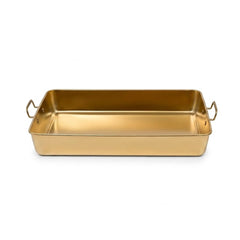 TRAY STEEL GOLDEN 40CM 25-28 Default Title - MamasJan Crockery