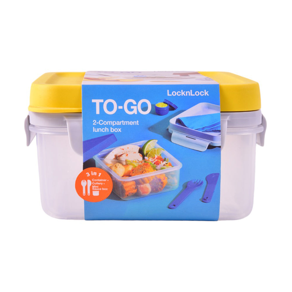 LOCK & LOCK TO GO LUNCHBOX 2 IN 1 POKE AND KNIFE LLHPL979LY Default Title - MamasJan Crockery