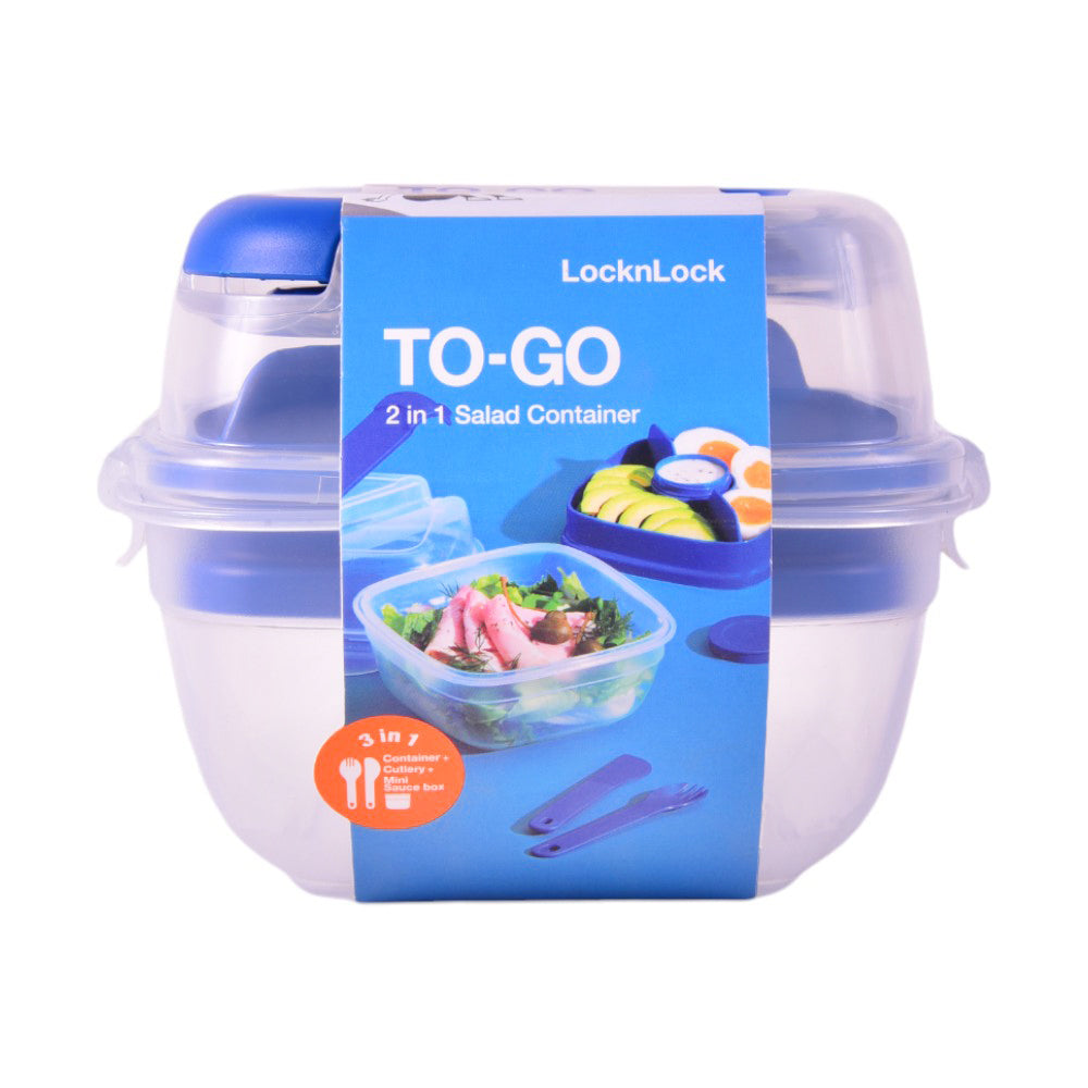 LOCK & LOCK TO GO SALADBOX 3 IN 1 POKE AND KNIFE LLHSM8440TL Default Title - MamasJan Crockery