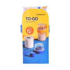 LOCKNLOCK 2 IN 1 CEREAL 560ML+310 ML BLUE Default Title - MamasJan Crockery