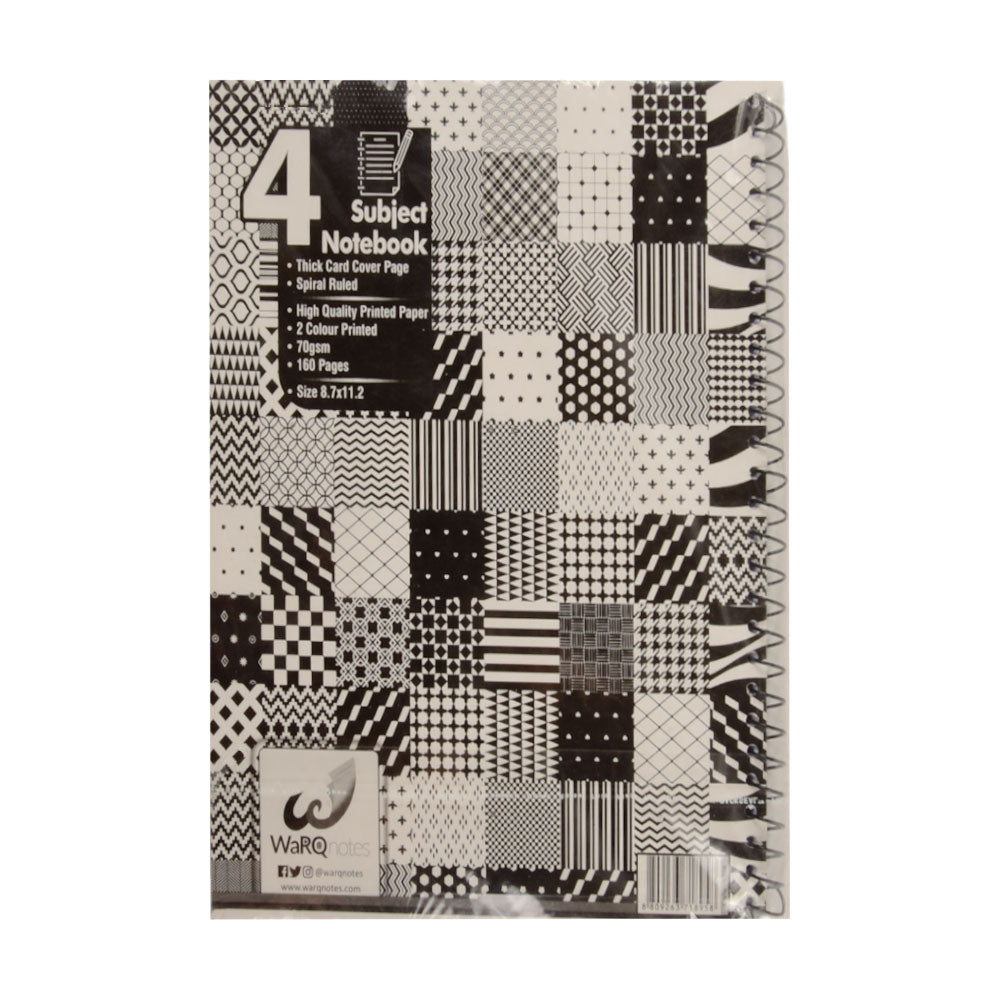 1204 WARQNOTES 4 SUBJECT NOTE BOOK RING Default Title - MamasJan Toys