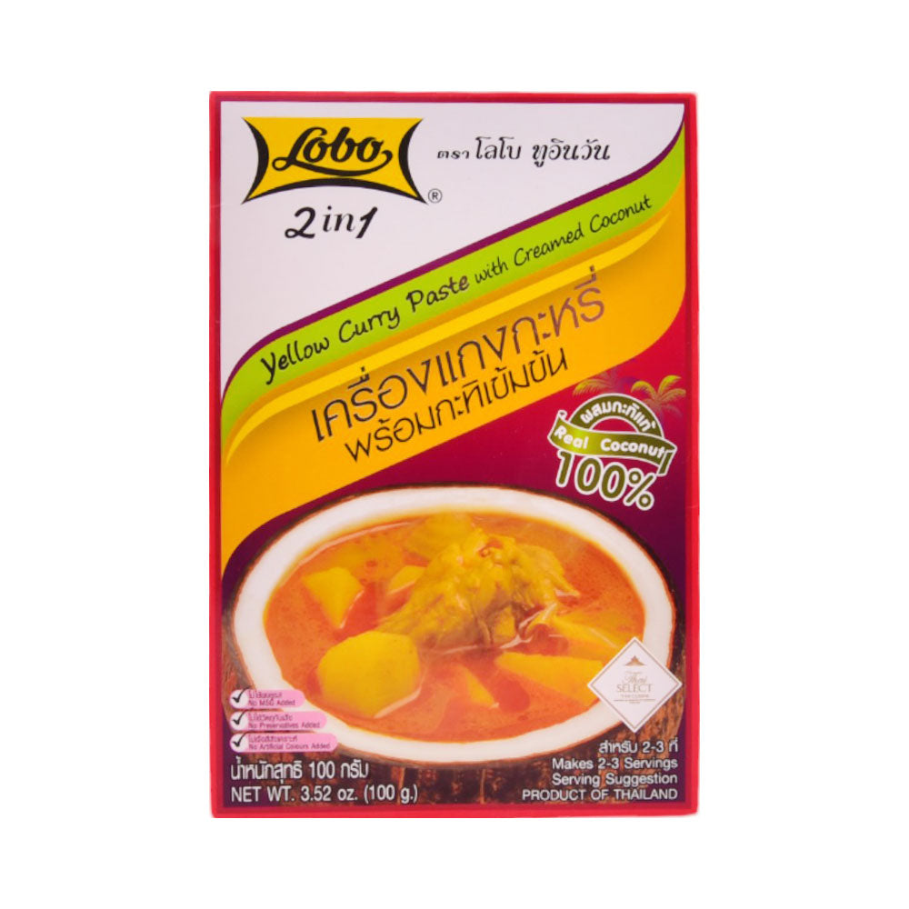 LOBO 2IN1 YELLOW CURRY PASTE WITH CREAMED COCONUT 100G Default Title - MamasJan Grocery