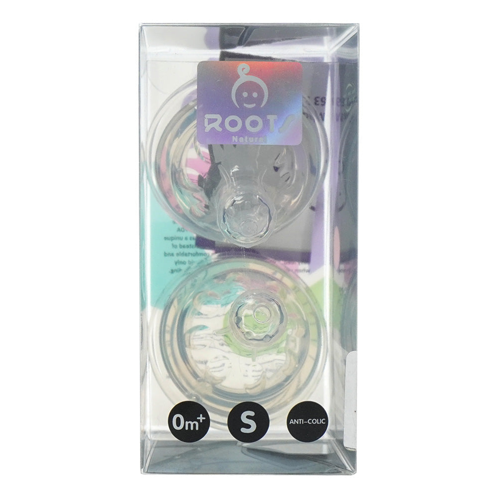 ROOTS NATURAL ANTI COLIC NIPPLE SMALL J1000 2PCS Default Title - MamasJan Grocery Nonfood