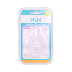 PUR WIDE NECK SILICONE TEATS 2 PC 3+M 3256 PACK Default Title - MamasJan Grocery Nonfood