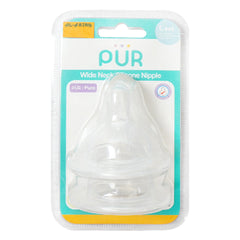 PUR WIDE NECK SILICONE TEATS 2PC 6+M 3257 PACK Default Title - MamasJan Grocery Nonfood