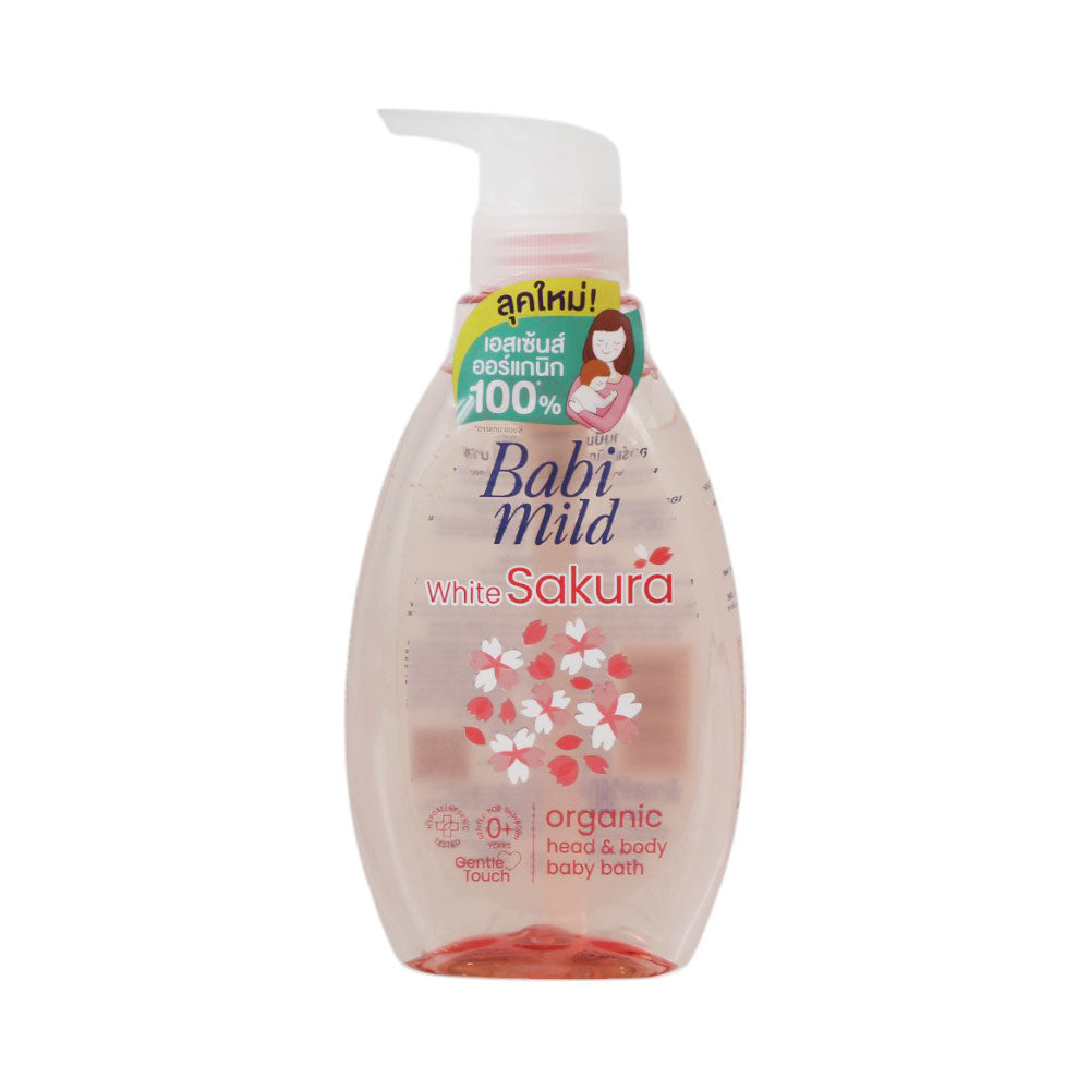 BABI MILD BABY BATH HEAD & BODY WHITE SAKURA 380 ML Default Title - MamasJan Grocery Nonfood
