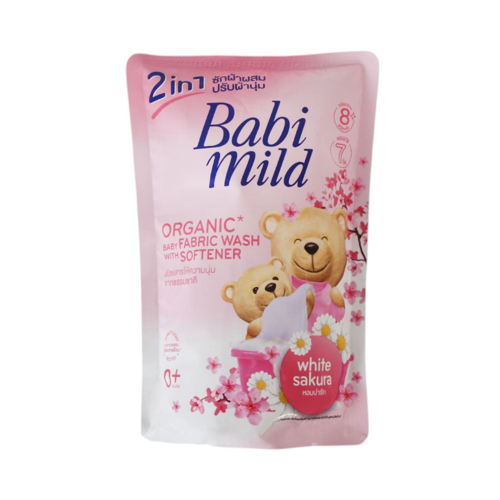 BABI MILD FABRIC SOFTENER ORGANIC WHITE SAKURA 570 ML Default Title - MamasJan Grocery Nonfood