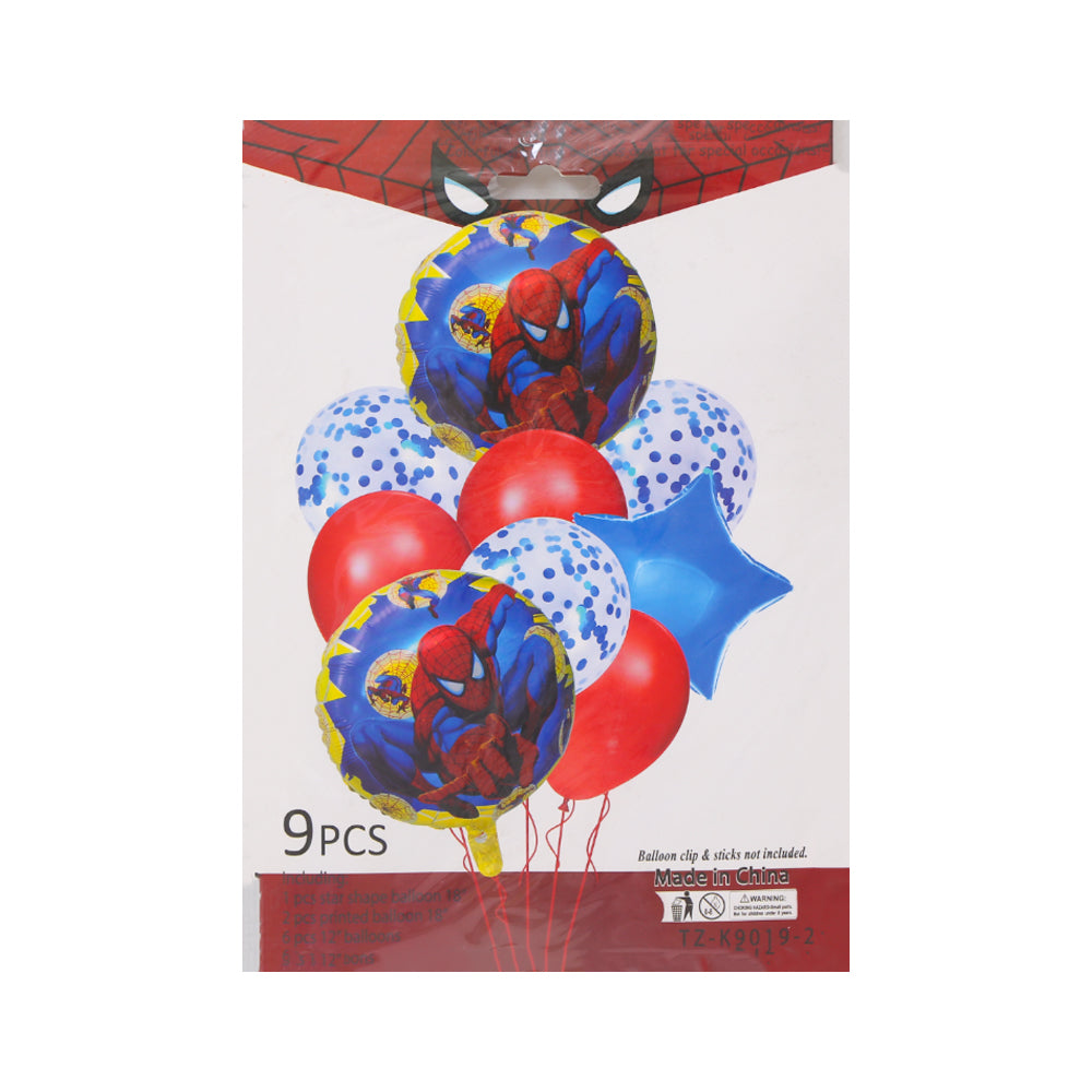 50707-6/9019-2 BIRTHDAY BALOONS SPIDERMAN 9PC IR Default Title - MamasJan Toys