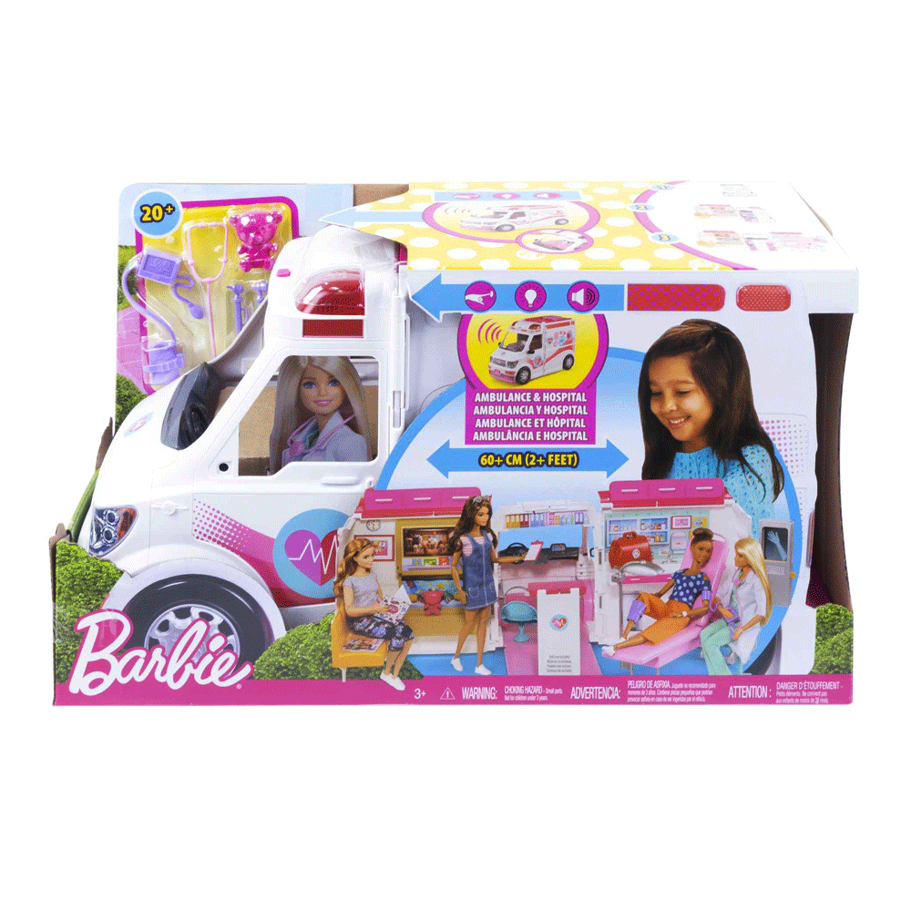 FRM19 BARBIE CARE CLINIC AMBULANCE H.B Default Title - MamasJan Toys