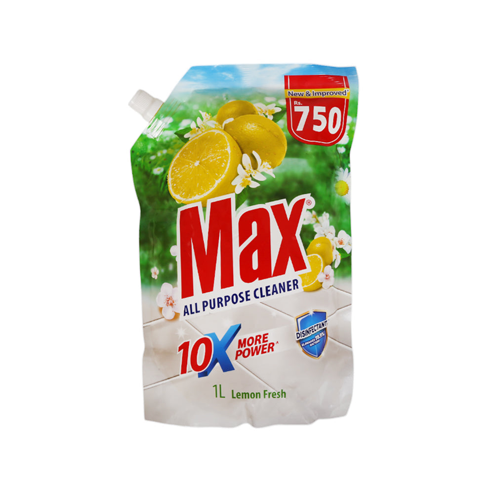 MAX CLEANER ALL PURPOSE POUCH LEMON 1 LTR Default Title - MamasJan Grocery Nonfood