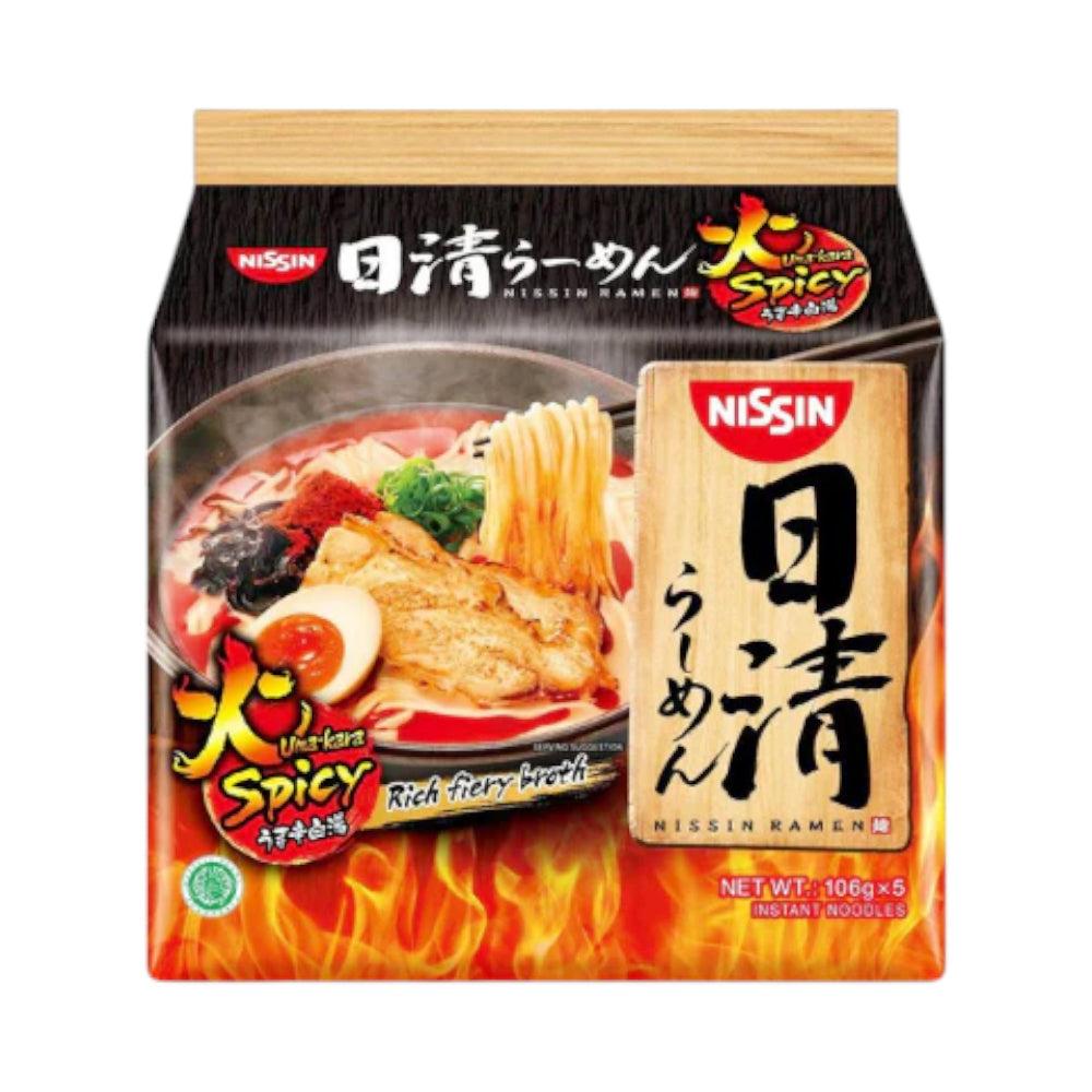 NISSIN RAMEN NOODLES SPICY CREAMY & CHILLI PAPPER 5X106 GM Default Title - MamasJan GroceryFoods