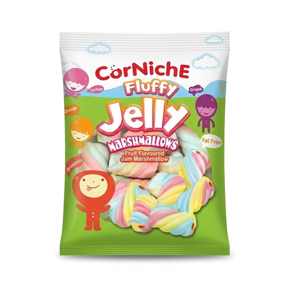 CORNICHE FLUFFY JELLY MARSHMALLOWS FAT FREE 70 GM Default Title - MamasJan Grocery Food