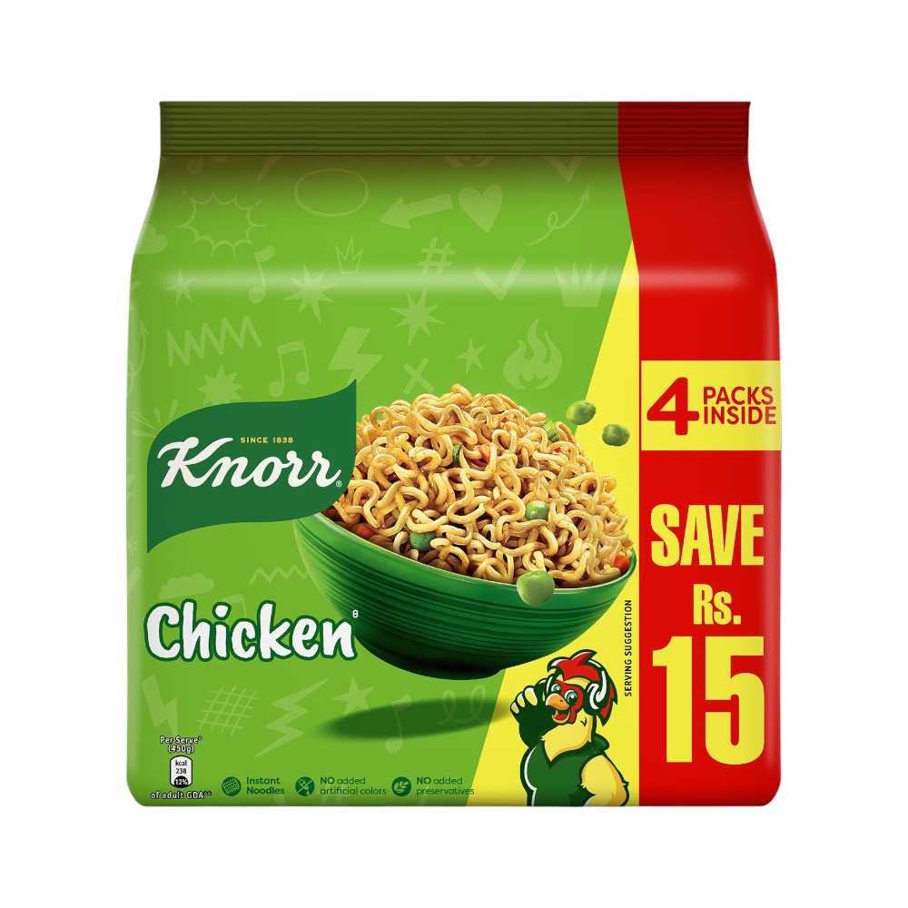 KNORR NOODLES CHICKEN PROMO PACK 1X4 200 GM Default Title - MamasJan Grocery