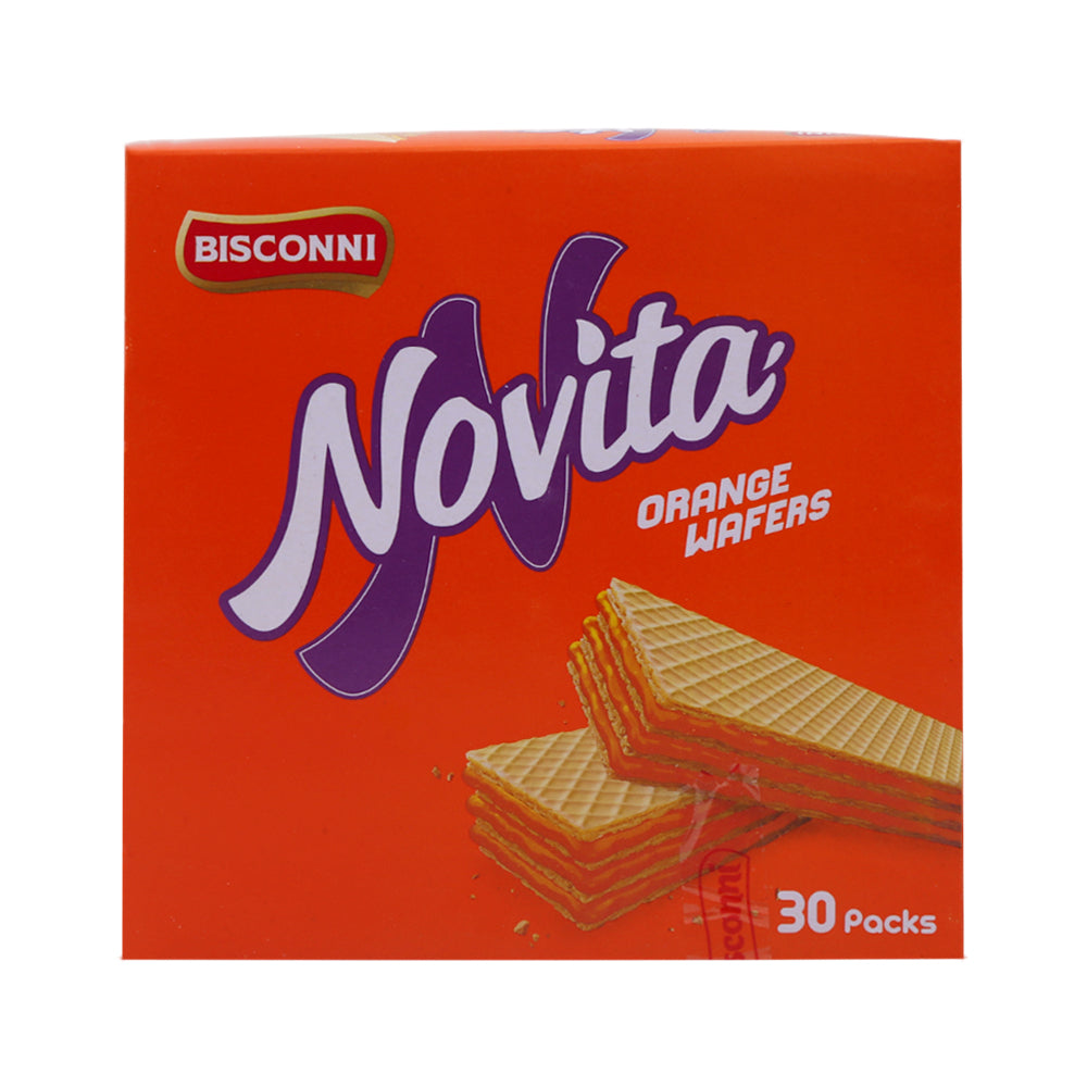 BISCONNI NOVITA ORANGE WAFERS 12 GM BOX 30 PC Default Title - MamasJan Grocery Food